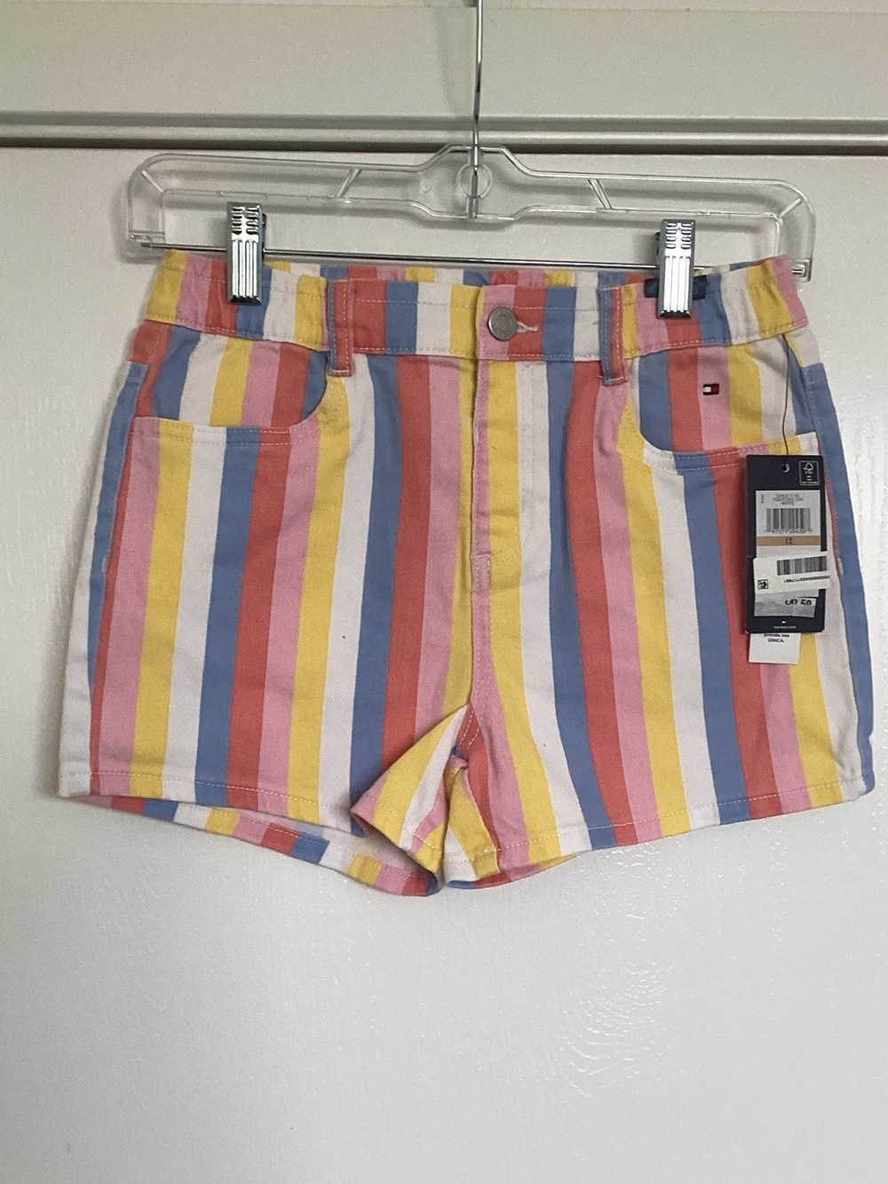 Tommy Hilfiger Pastel Multistripe Cotton Jean Shorts